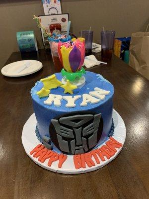 Transformer birthday cake