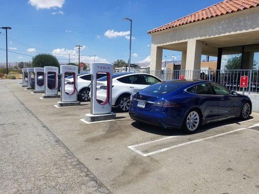 6 superchargers in Mojave outside Anthony's Grill in the Stater Brothers parking lot