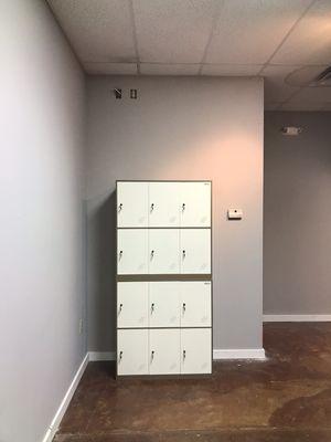 Lockers for clients to lock up their belongs during their treatments