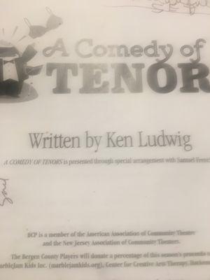 A winning musical farce -A comedy of tenors At the little red firehouse in oradell!