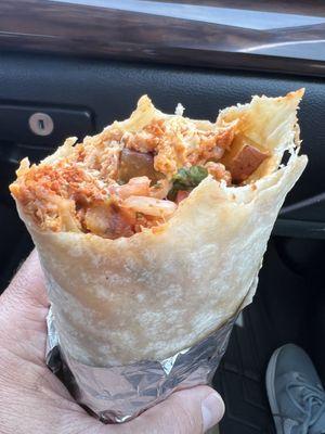 Breakfast turkey chorizo burrito