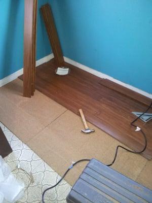 installing  new bamboo flooring