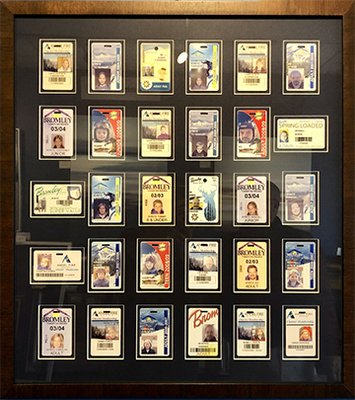 Ski passes framed for a special gift.