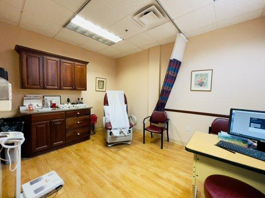 Patient rooms are organized, accessible and tidy, specifically color coded and matched focused to make patients feel comfortable