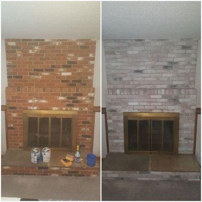 Fire place white wash