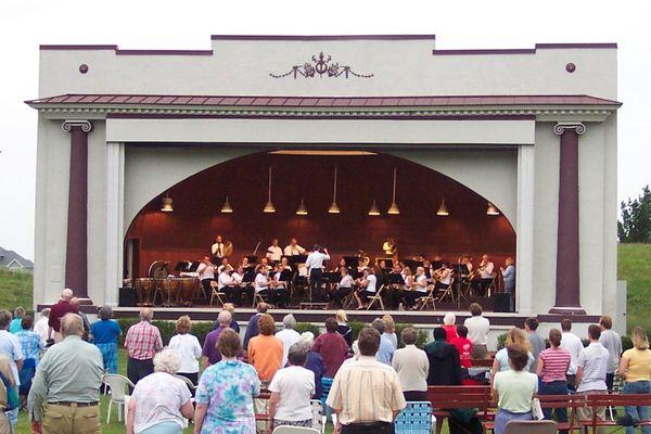 The Elkhorn Band Shell is a band shell located in Sunset Park. It was built in 1926 to house the Holton-Elkhorn Band.