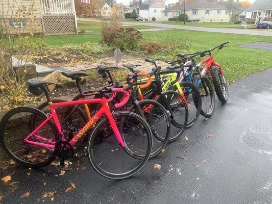 Our fleet of bikes purchased at ski den sports