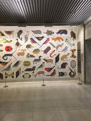 Cool Charlie Harper mosaic in lobby!