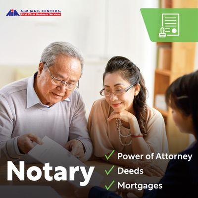 Notary services for your power of attorney, deeds, mortgage needs