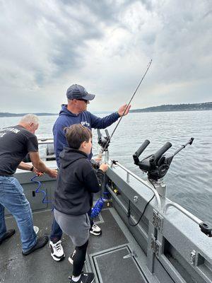 Captain Dale and his son were amazing in helping my son catch his first salmon!