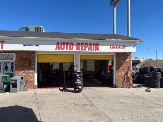 Shell station and auto repair.