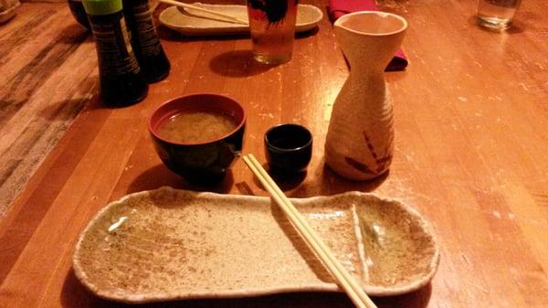 I like their plates with the soy sauce dish attached.