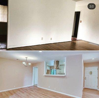 Before and after living room