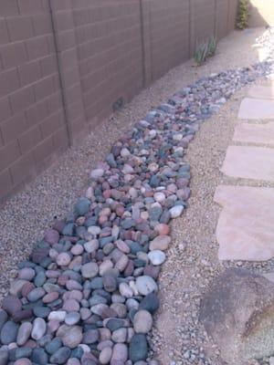 Before-Dry, colorless rock and pave stone