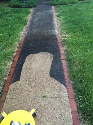 Sidewalk pressure washing