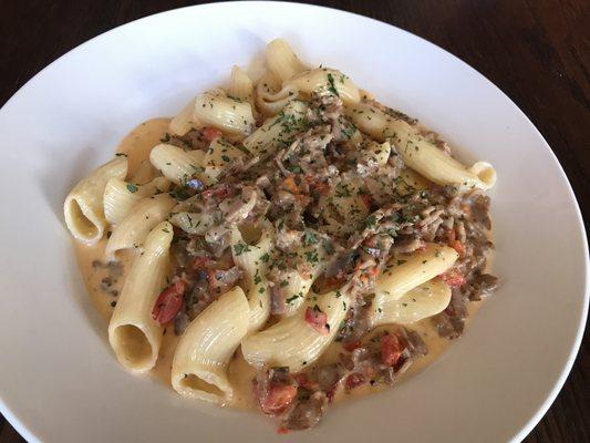 Rigatoni with housemade sausage and peppers