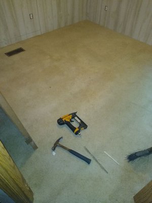 Replace rotted sub floor,new carpet,