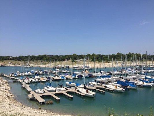 View of the docks from the pool area