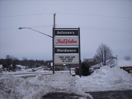 Asleson's True Value Store Sign in Stoughton, WI