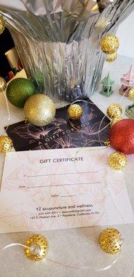 We also have gift certificates!