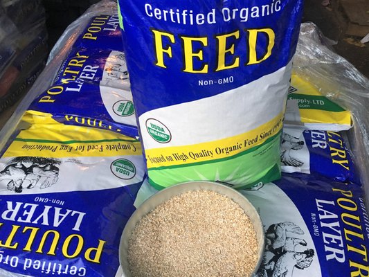 Certified Organic Feed.  We use what we sell