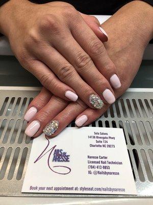 Gel Manicure with Swarovski Crystals