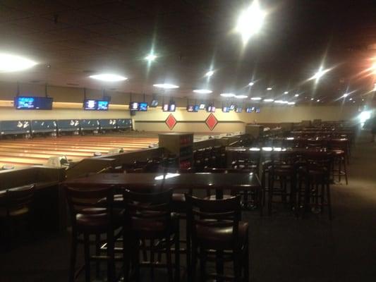 24 Lane Bowling Center with full menu and full bar including 20 beers on tap