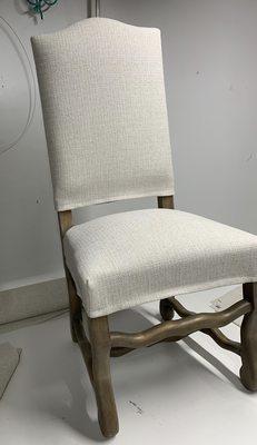 Set of six dining chairs upholstered.