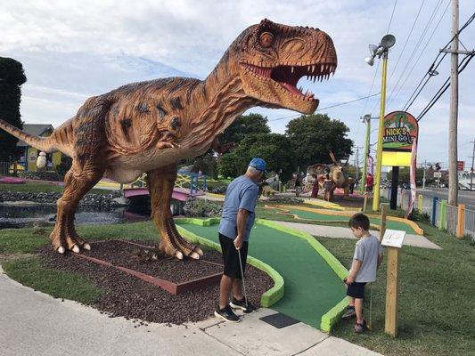 Dinosaur mini golf at Nick's OC Maryland