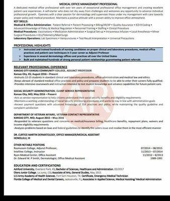 Medical Resume Sample