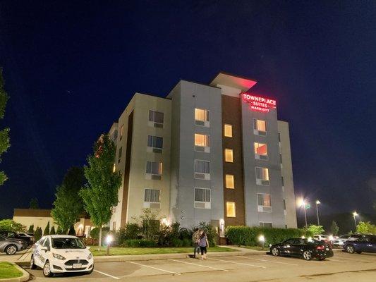 Night View of Facade for TownePlace Suites Grove City