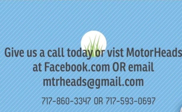 Give us a call or visit our Facebook page