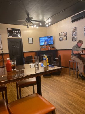 Cute bar area with fireplace