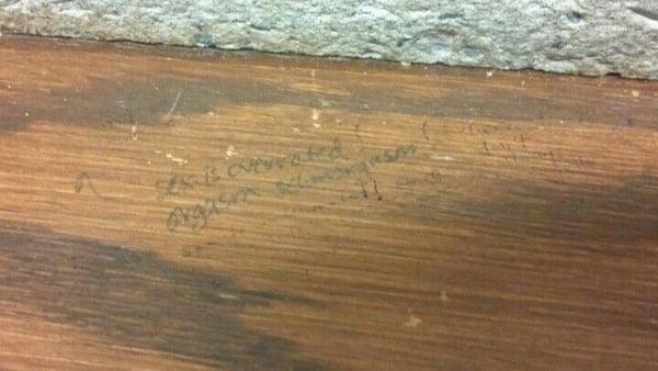 Found written in a study room: "sex is overrated. Orgasm shmorgasm".