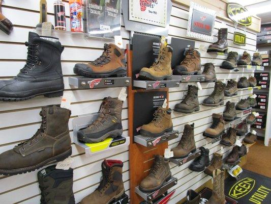 The areas largest selection of Work boots and shoes.  Red Wing, Carolina, Keen, Skechers, Rocky and Irish setter