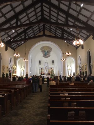 After the crowd departed after Christmas Vigil Mass... looking from the Narthex to the Altar...