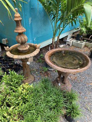 Bird baths.