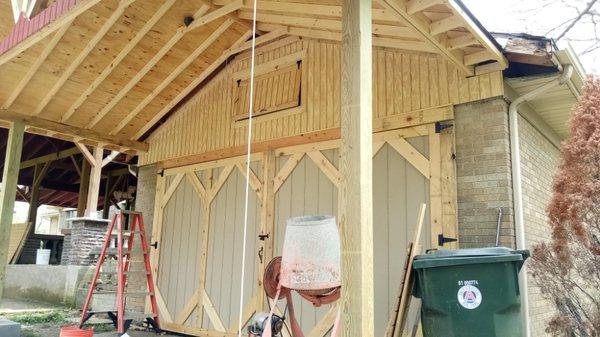 Inside view carport addition