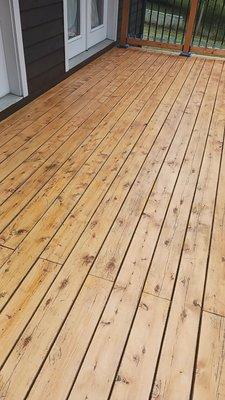 Painting a deck. Stain