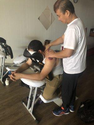 Chair Massage after cupping