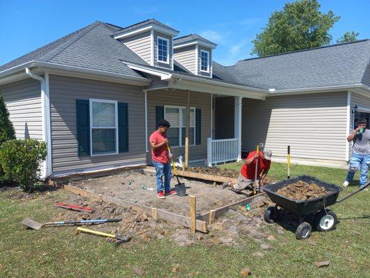 Getting ready for concrete.