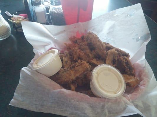 One of my favorites! Fried portabella mushrooms.