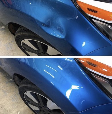 Example of our repair done using Paintless Dent Removal Technology (PDR)