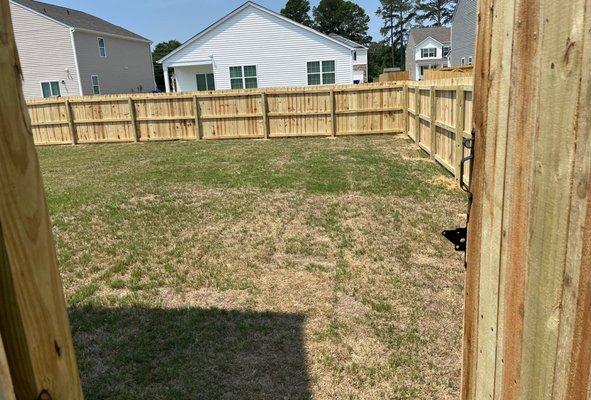 6 foot Wood Privacy fence installation at property in Fayetteville, NC.