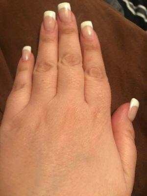 Gel extensions with gel French manicure