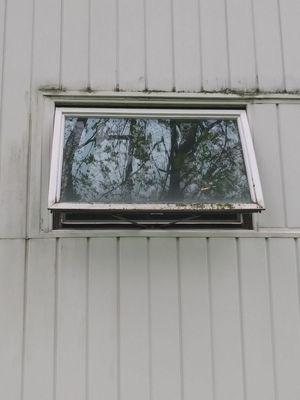 Outside view of outdated window