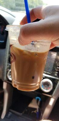 Attempting to show how little ice is in this iced latte.