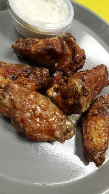 Garlic parmesan wings. Never fried