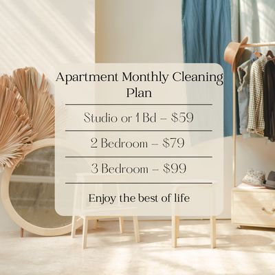 Check out our Apartment Monthly cleaning specials!