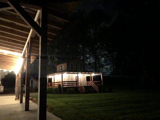 The Cabin at night.